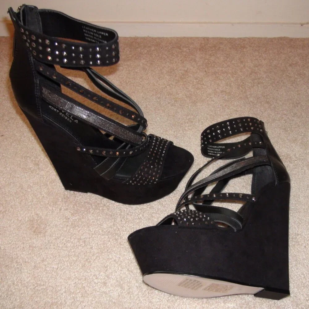 Carvela x Kurt Geiger Gertrude Embellished Wedge Platform Heels
